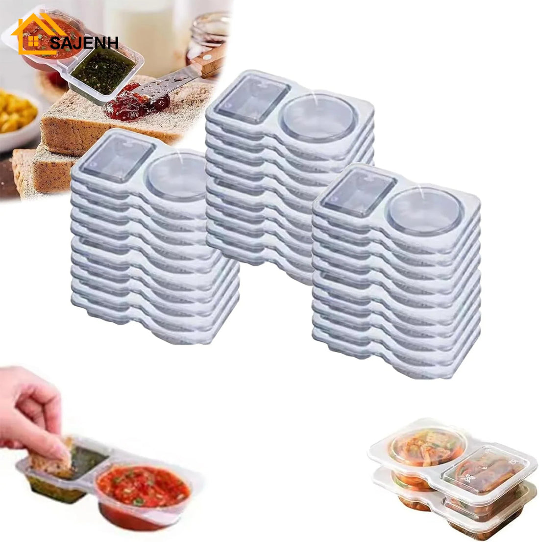 Condiment Container with Lid 20 PCS