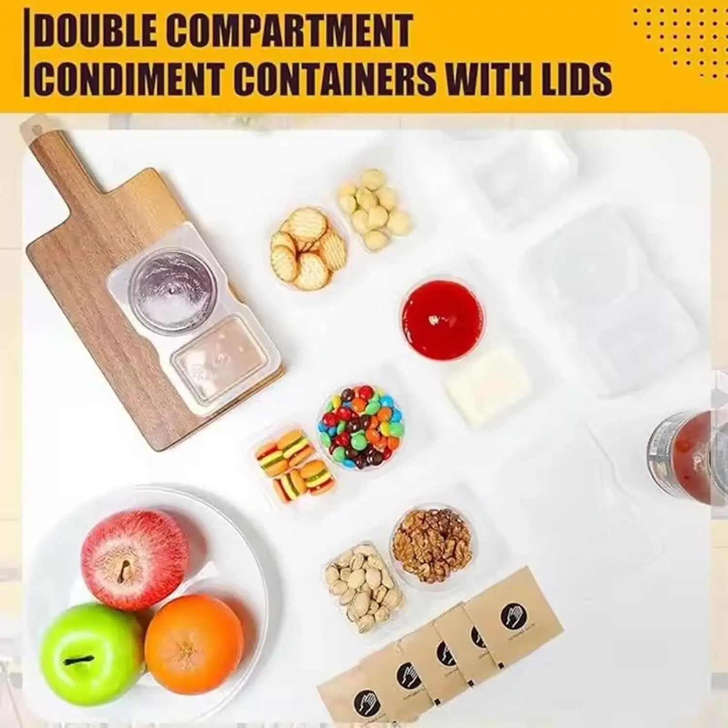 Condiment Container with Lid 20 PCS